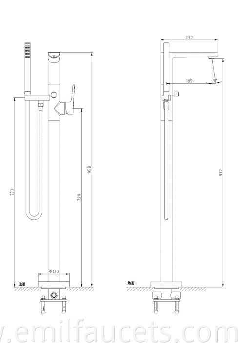 Bathtub shower faucet